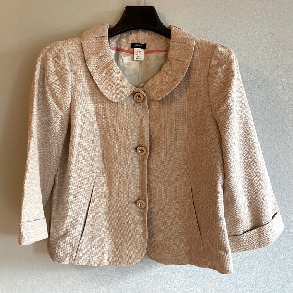 J. Crew Gold Tweed Jacket size 8
